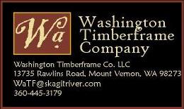 Washington Timberframe Company Business Card
Greg McKee, AIA
13735 Rawlins Road
Mount Vernon, WA 98273
360-445-3179
timber frame
Washington
Idaho
timberframe
timber frame suppliers
cottage
cabin
design
kits
joinery
timbers
log cabin
